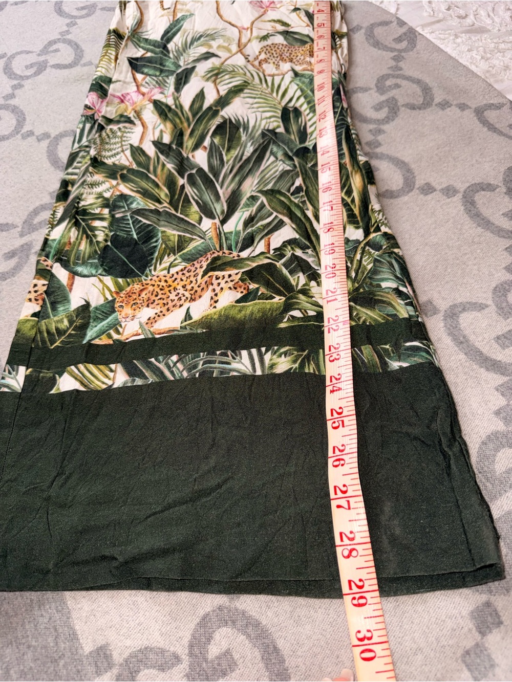 H&M Tropical Print Wide-Leg Pants - White/Green - Picture 12 of 12